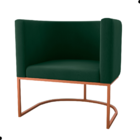 Poltrona Decorativa Com Pés Yauri Veludo Maserati Verde