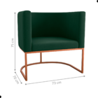 Poltrona Decorativa Com Pés Yauri Veludo Maserati Verde