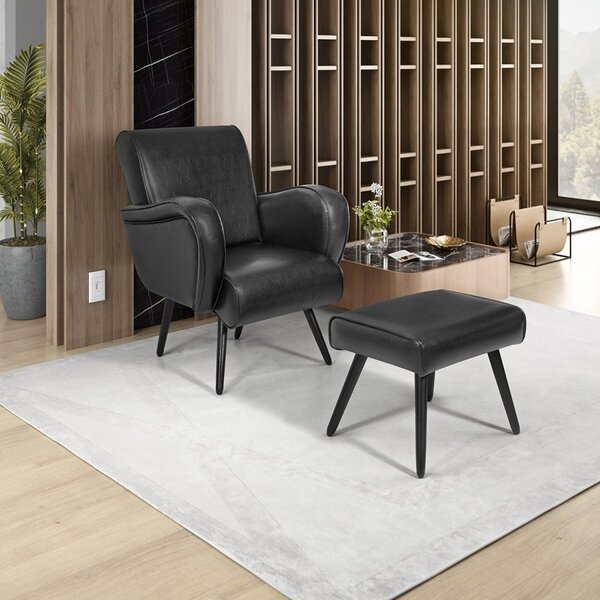 Poltrona Decorativa Com Puff Carlota Yescasa