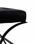 Poltrona Decorativa Com Puff Maya Couro Preto - Sallar Home