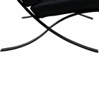 Poltrona Decorativa Com Puff Maya Couro Preto - Sallar Home