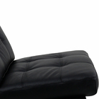 Poltrona Decorativa Com Puff Maya Couro Preto - Sallar Home