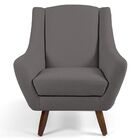 Poltrona Decorativa Com Puff Sala De Estar Pés De Madeira Nao