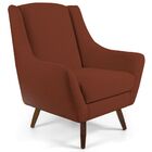 Poltrona Decorativa Com Puff Sala De Estar Pés De Madeira Nao