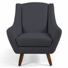 Poltrona Decorativa Com Puff Sala De Estar Pés De Madeira Nao