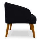 Poltrona Decorativa Com Puff Virgínia Veludo Preto - Montanar