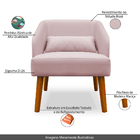Poltrona Decorativa Com Puff Virgínia Veludo Rosê  - Montanar