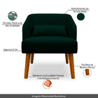Poltrona Decorativa Com Puff Virgínia Veludo Verde - Montanar