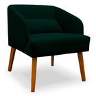 Poltrona Decorativa Com Puff Virgínia Veludo Verde - Montanar