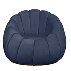 Poltrona Decorativa Concha C/almofada  Veludo Azul Marinho -