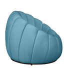 Poltrona Decorativa Concha C/almofada  Veludo Azul Turquesa -