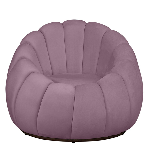 Poltrona Decorativa Concha C/almofada  Veludo Rosê - Montanar