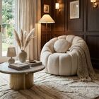 Poltrona Decorativa Concha C/almofada Boucle Bege Abobora - M