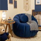 Poltrona Decorativa Concha C/almofada Veludo Azul Marinho - M