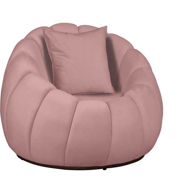 Poltrona Decorativa Concha C/almofada Veludo Rosa - Montanari