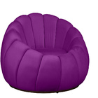 Poltrona Decorativa Concha C/almofada Veludo Roxo - Montanari