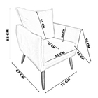 Poltrona Decorativa Confortável  Para Sala Ada Suede Terracot