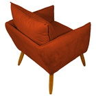 Poltrona Decorativa Confortável  Para Sala Ada Suede Terracot