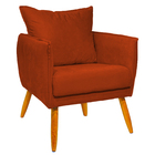Poltrona Decorativa Confortável  Para Sala Ada Suede Terracot