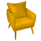 Poltrona Decorativa Confortável Para Sala Ada Suede Amarelo P