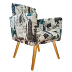 Poltrona Decorativa Confortável Para Sala Nina Com Base Estam