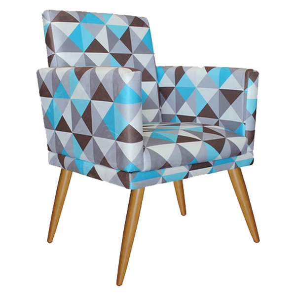 Poltrona Decorativa Confortável Para Sala Nina Com Base Estam