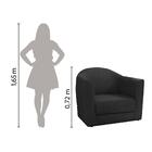 Poltrona Decorativa Conforto Para Sala Recepção Preto Korino