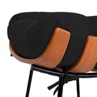 Poltrona Decorativa Costela Base Fixa Corano Preto - Amarena