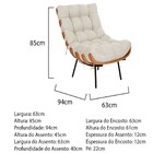 Poltrona Decorativa Costela Base Fixa Linho Bege - Amarena Mó