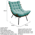 Poltrona Decorativa Costela Base Fixa Suede Azul Tiffany - Do