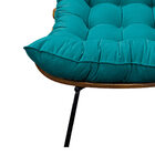 Poltrona Decorativa Costela Base Fixa Suede Azul Turquesa - A