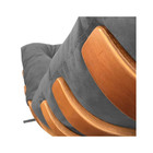 Poltrona Decorativa Costela Base Fixa Suede Grafite - Vallisa