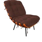 Poltrona Decorativa Costela Base Fixa Suede Marrom - Vallisa