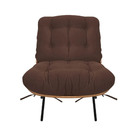 Poltrona Decorativa Costela Base Fixa Suede Marrom - Vallisa