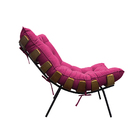 Poltrona Decorativa Costela Base Fixa Suede Pink - Amarena Mó