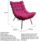 Poltrona Decorativa Costela Base Fixa Suede Pink - Amarena Mó