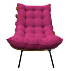 Poltrona Decorativa Costela Base Fixa Suede Pink - Doce Sonho