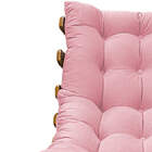 Poltrona Decorativa Costela Base Fixa Suede Rosa Bebê - Doce