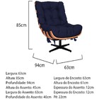 Poltrona Decorativa Costela Base Giratória Corano - Doce Sonh