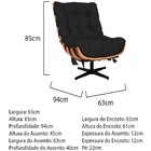 Poltrona Decorativa Costela Base Giratória Corano - Doce Sonh