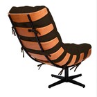 Poltrona Decorativa Costela Base Giratória Corano Marrom - Am