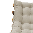 Poltrona Decorativa Costela Base Giratória Suede Bege - Doce