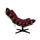 Poltrona Decorativa Costela Base Giratória Suede Bordô - Doce