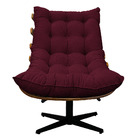 Poltrona Decorativa Costela Base Giratória Suede Bordô - Doce