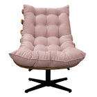 Poltrona Decorativa Costela Base Giratória Suede - Doce Sonho