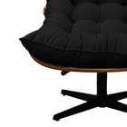 Poltrona Decorativa Costela Base Giratória Suede Preto - Doce