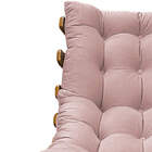 Poltrona Decorativa Costela Base Giratória Suede Rosê - Doce