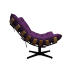 Poltrona Decorativa Costela Base Giratória Suede Roxo - Doce