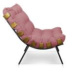 Poltrona Decorativa Costela Sala E Escritório Suede Rose