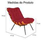 Poltrona Decorativa Costela Suede Vermelho - Ds Estofados